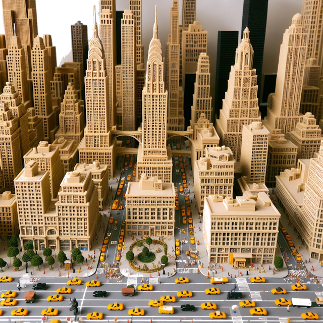 Create an image of intricate miniature model scene that encapsulates the vibrant essence and unique characteristics of City New York City, in country Stati Uniti styled to echo the fascinating detail and whimsy of Miniatur World.