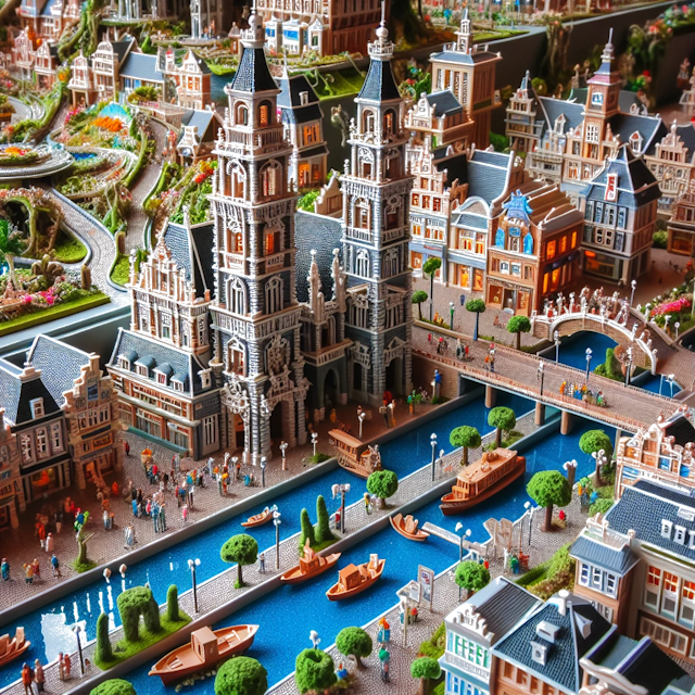 Create an image of intricate miniature model scene that encapsulates the vibrant essence and unique characteristics of City Vereinigte Staaten, in country Boynton Beach styled to echo the fascinating detail and whimsy of Miniatur World.