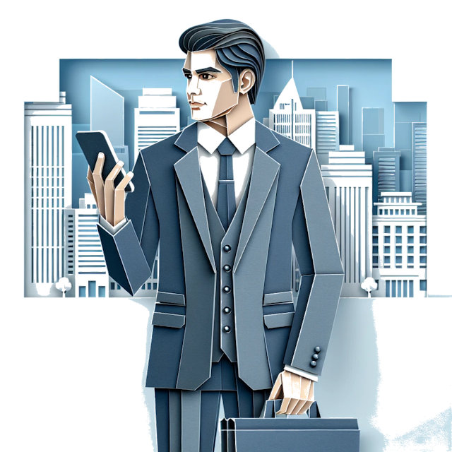 Create a paper craft image representing the profession: Businessman.