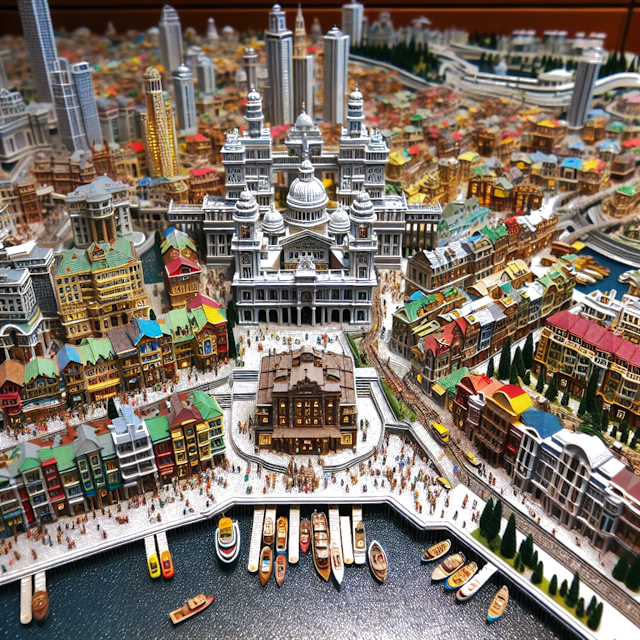 Create an image of intricate miniature model scene that encapsulates the vibrant essence and unique characteristics of City Vereinigte Staaten, in country Boca Raton styled to echo the fascinating detail and whimsy of Miniatur World.