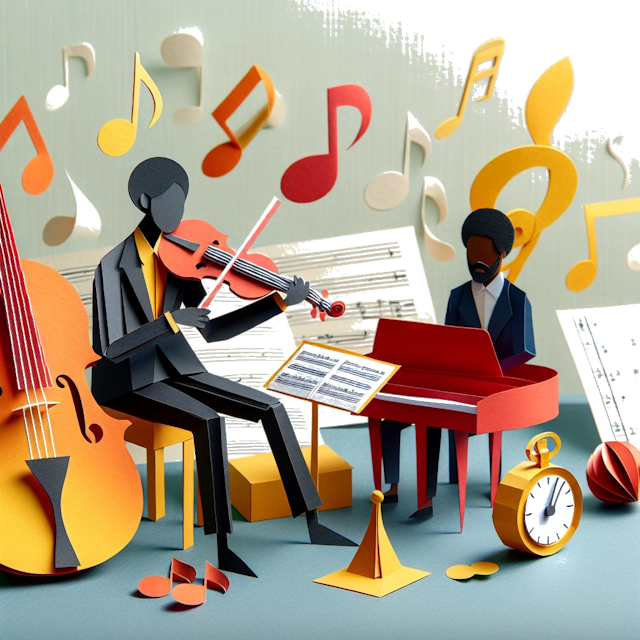 Create a paper craft image representing the profession: Musicista.