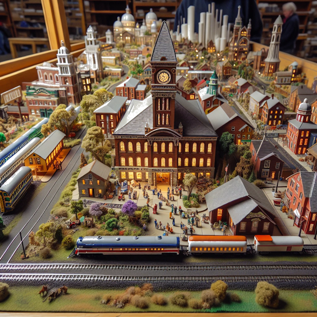 Create an image of intricate miniature model scene that encapsulates the vibrant essence and unique characteristics of City West Reading, in country Pennsylvanie styled to echo the fascinating detail and whimsy of Miniatur World.