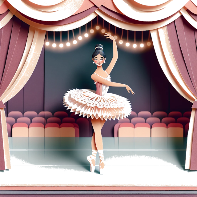 Create a paper craft image representing the profession: Ballerina.
