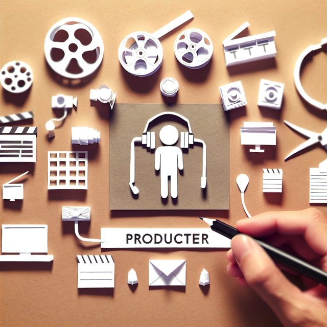 Create a paper craft image representing the profession: Producteur.