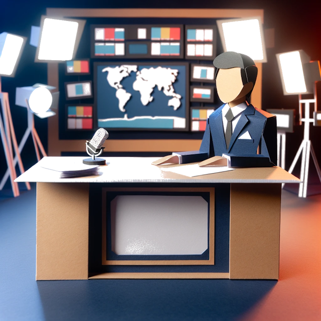 Create a paper craft image representing the profession: TV personality.
