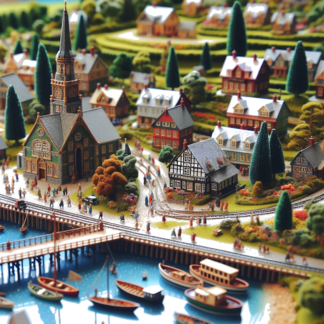 Create an image of intricate miniature model scene that encapsulates the vibrant essence and unique characteristics of Country Nova Jersey, styled to echo the fascinating detail and whimsy of Miniatur World.