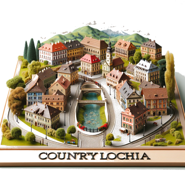 Create an image of intricate miniature model scene that encapsulates the vibrant essence and unique characteristics of Country Slovacchia, styled to echo the fascinating detail and whimsy of Miniatur World.