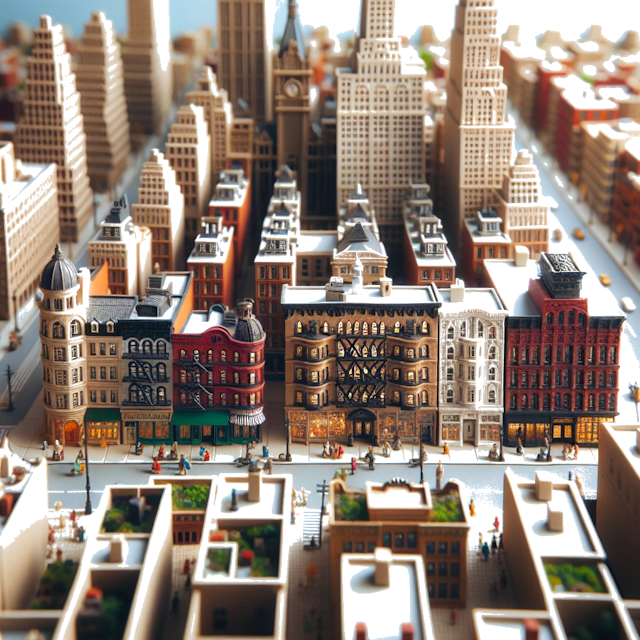 Create an image of intricate miniature model scene that encapsulates the vibrant essence and unique characteristics of City Cidade de Nova York, in country EUA styled to echo the fascinating detail and whimsy of Miniatur World.