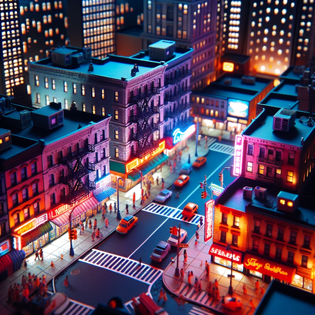 Create an image of intricate miniature model scene that encapsulates the vibrant essence and unique characteristics of City Bronx, in country New York styled to echo the fascinating detail and whimsy of Miniatur World.