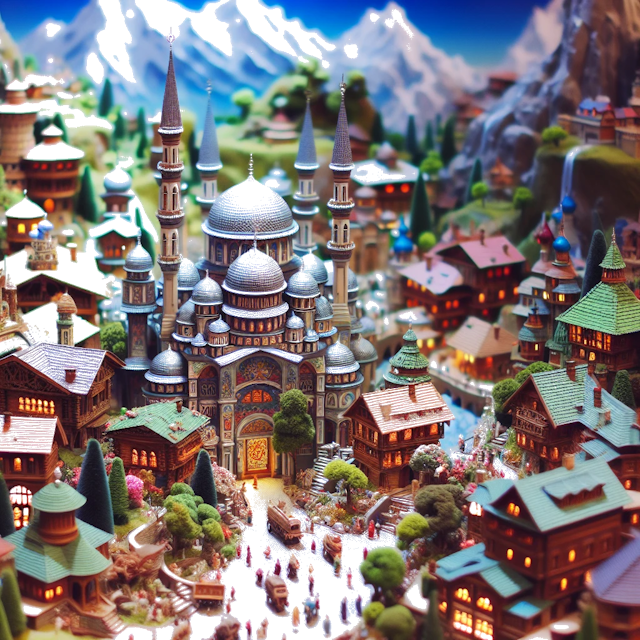 Create an image of intricate miniature model scene that encapsulates the vibrant essence and unique characteristics of Country Rus SFSC, styled to echo the fascinating detail and whimsy of Miniatur World.