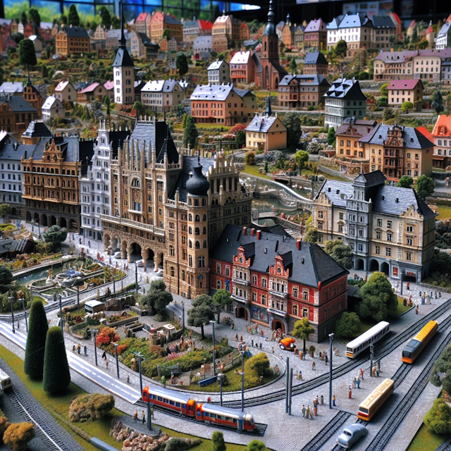 Create an image of intricate miniature model scene that encapsulates the vibrant essence and unique characteristics of City República Tcheca, in country Teplice styled to echo the fascinating detail and whimsy of Miniatur World.