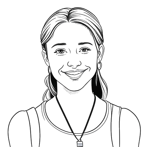 Disegno in bianco e nero di una giovane donna, rappresentante Brooke Monk, che indossa l'apparecchio fisso e poi lo rimuove.