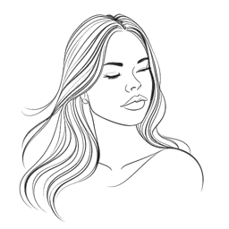 An artistic depiction of a woman representing Alissa Violet, with long hair exuding creativity and success.