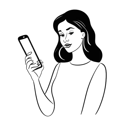 Line art drawing of Madeline Argy, representing her first viral TikTok video featuring a worm found in her sister's leg