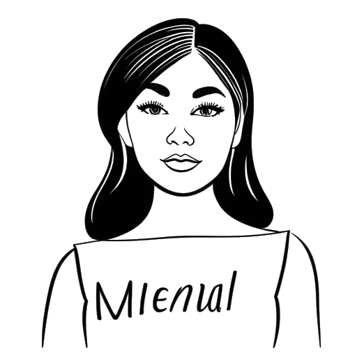 Line art drawing of Madeline Argy, representing her candidness about her mental health struggles with ADHD, depression, and anxiety