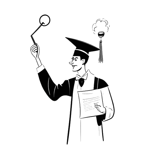Line art drawing of Wendigoon, balancing his YouTube career with a biology degree and a Sunday School teaching job.