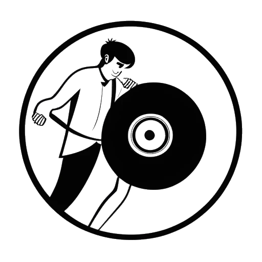 Line art drawing of John Summit launching his record label, initially called Off The Grid and later renamed Experts Only