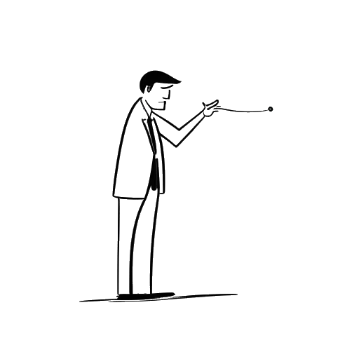Line art drawing of a man representing Brandon Lee declining an offer to play his father's role in a film, on a white backdrop.