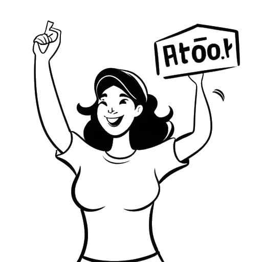 Line art drawing of a woman holding a '1 million' sign, with a YouTube logo and a celebration background, representing Sssniperwolf's subscriber milestone.
