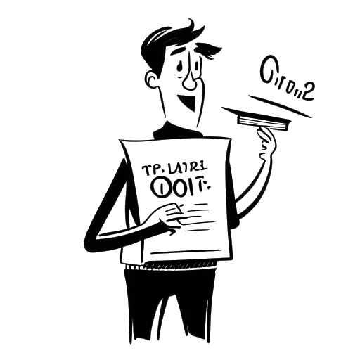 Dibujo de arte lineal de un hombre que representa a Boyinaband, sosteniendo un álbum titulado 'Quite a Lot of Songs' con el número 2013 en él.