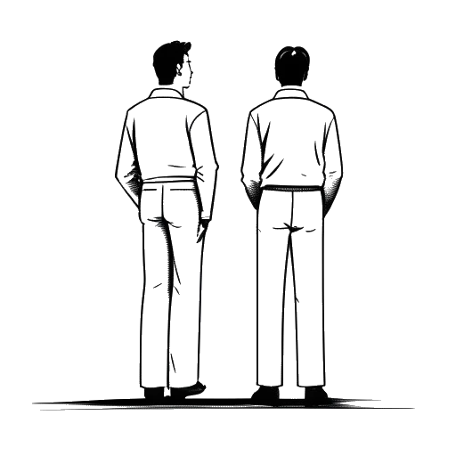 Strichzeichnung von zwei Männern, die Boyinaband und iDubbbz darstellen, die sich Rücken an Rücken befinden, mit der Nummer 24 und einem Diagramm im Hintergrund.