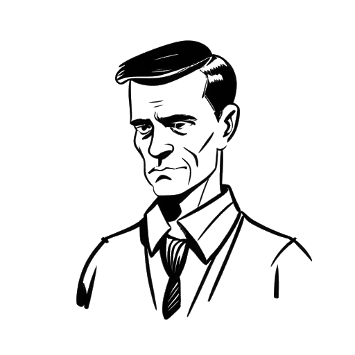 Disegno in bianco e nero di un uomo di bassa statura, rappresentante Bushwick Bill, con uno sguardo deciso, con un nastro.