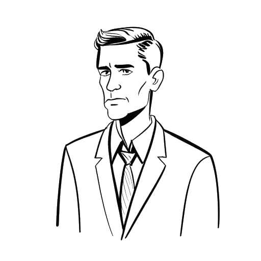 Disegno in bianco e nero di un uomo di bassa statura, rappresentante Bushwick Bill, con uno sguardo sicuro.