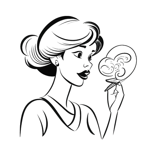 Strichzeichnung einer Frau, die CatyCake repräsentiert, mit einer Gedankenblase, die ein Fragezeichen und ein Parodontologie-Lehrbuch zeigt, alles vor einem weißen Hintergrund