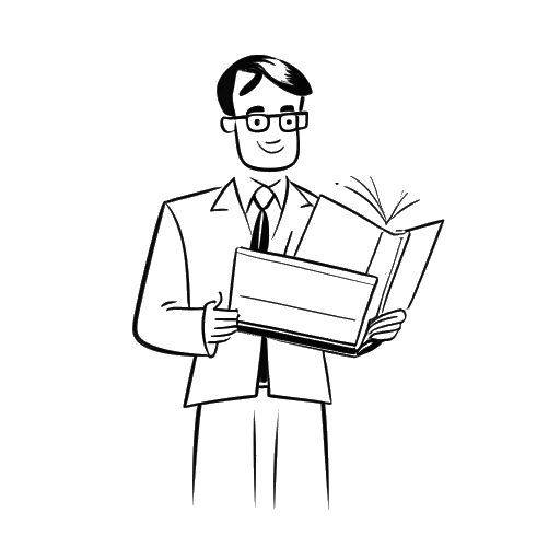 Disegno in bianco e nero di un uomo che rappresenta il Critical Drinker, che tiene in mano due libri della sua serie Ryan Drake. Un grafico che mostra le vendite in crescita è visibile sullo sfondo.