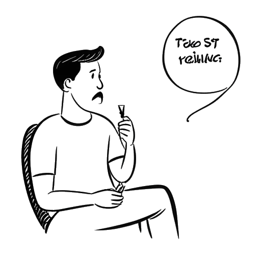 Line art drawing of a man representing the Critical Drinker, watching a movie. A speech bubble contains his thoughts on the threat to stoic masculinity in modern cinema.