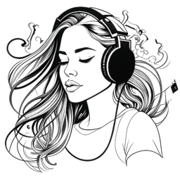 Lijn kunsttekening van een vrouw die Maren Morris vertegenwoordigt, waarbij ze haar vermogen toont om verschillende muziekgenres te combineren. De zwart-wit afbeelding belicht haar genre-tartende geluid.