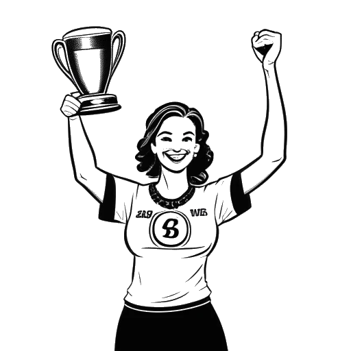 Line art drawing of Becky Lynch holding the Raw Women's Championship for a record-breaking 399 days