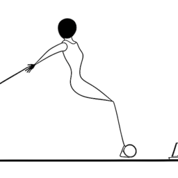 Desenho em arte linear de uma mulher, representando Olivia Dunne, em uma trave de equilíbrio com uma mão tirando uma foto e a outra sombreada por uma bola de beisebol, simbolizando sua vida dupla como atleta e personalidade das redes sociais, contra um fundo branco
