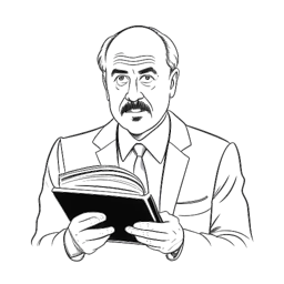 Dessin en ligne du Dr. Phil tenant un livre, symbole de ses contributions à la littérature et aux médias, sur fond blanc.
