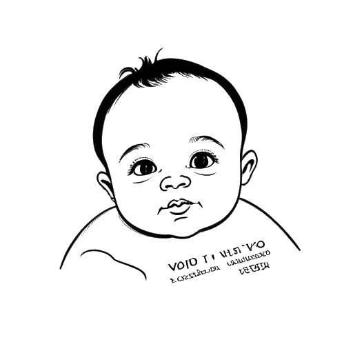 Strichzeichnung eines Babys mit einer Geburtsurkunde, auf der 'Victor Moreno' steht, die Vokalmatador repräsentiert