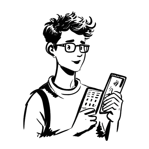 Disegno in bianco e nero di un giovane, raffigurante Dillon The Hacker, con una calcolatrice in mano, con il numero '143' e i testi 'Anonymous' e '4chan' sullo sfondo.