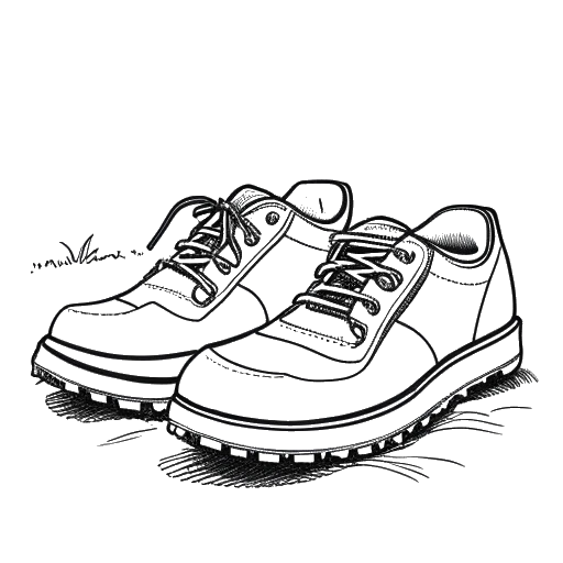 Line art drawing of a pair of shoes in a park representing N3on's claim of being jumped and left shoeless.