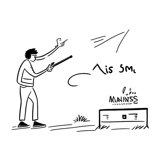 Line art drawing of a man engaging in off-stream activities with the words maxtouchesgrass.