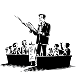 Minimalistische tekening van een man, die Sneako representeert, op een podium omringd door media en flitsen, met zijn schaduw in gebedshouding, wat zowel publieke aandacht als privé-uitdagingen oproept, ingesteld op een wit canvas.