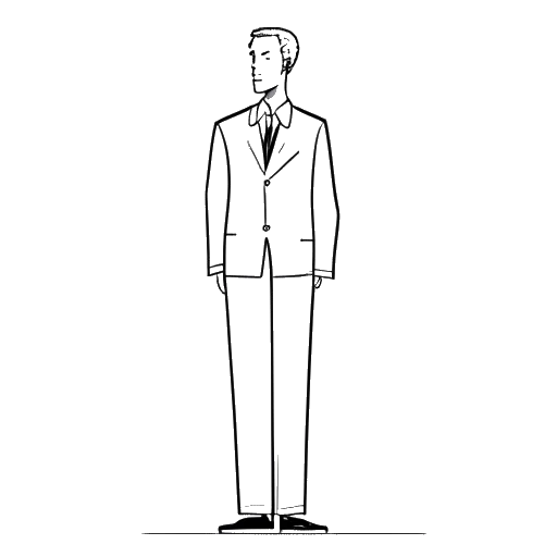 Line art drawing of a tall man representing Sneako, standing at 6 feet 2 inches