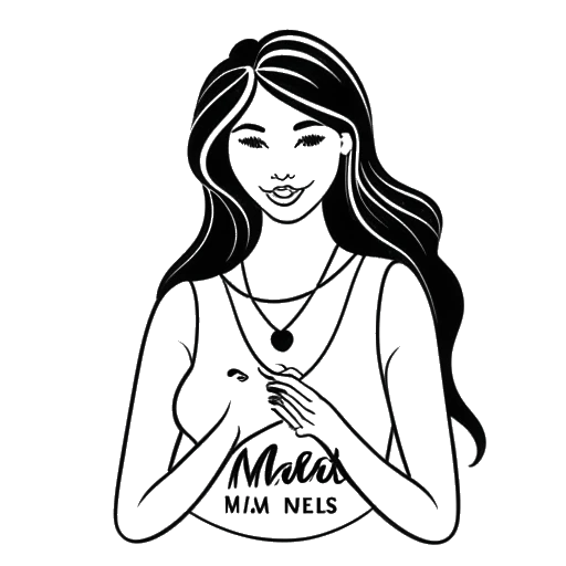 Disegno in bianco e nero di una donna che rappresenta Bobbi Althoff, che tiene un cuore e un'impronta di zampa, con le parole 'Salute Mentale' e 'Protezione Animali' visualizzate sullo sfondo, simboleggiando il suo impegno per queste cause