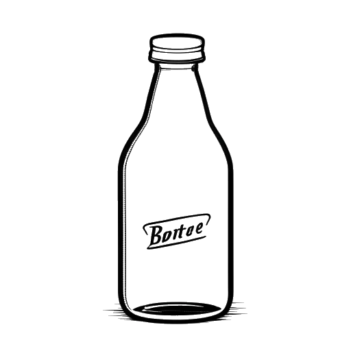 Line art drawing of an iced tea bottle with the name 'BraTee' written on it, representing Capital Bra's iced tea brand launched in 2021.