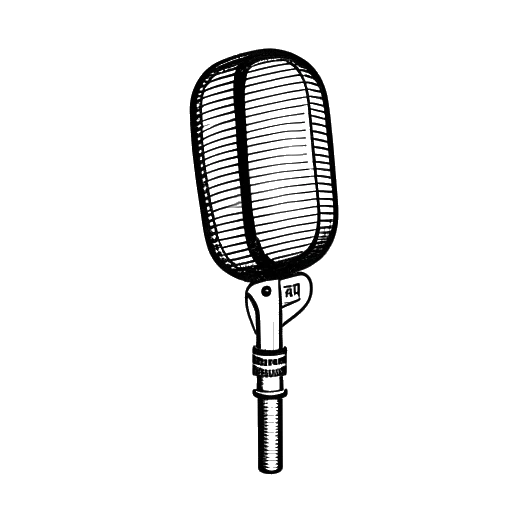 Line art drawing of a microphone with the name 'Capital Bra' written on it, representing his debut in 2014.