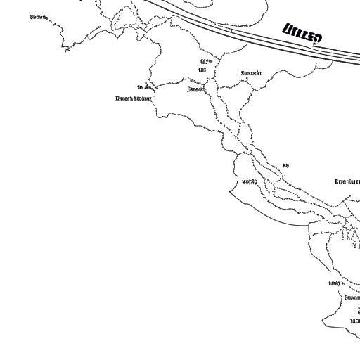 Line art drawing of a map representing Capital Bra's migration, starting in Siberia, passing through Ukraine, and ending in Berlin.