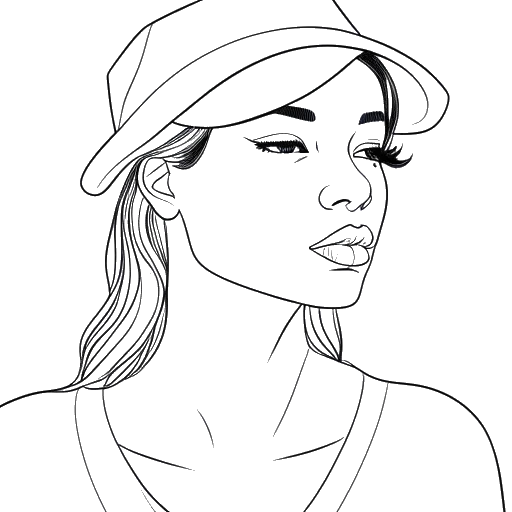 Line art drawing of a woman, representing Gabbriette, watching a Blood Orange music video, inspired to become a model