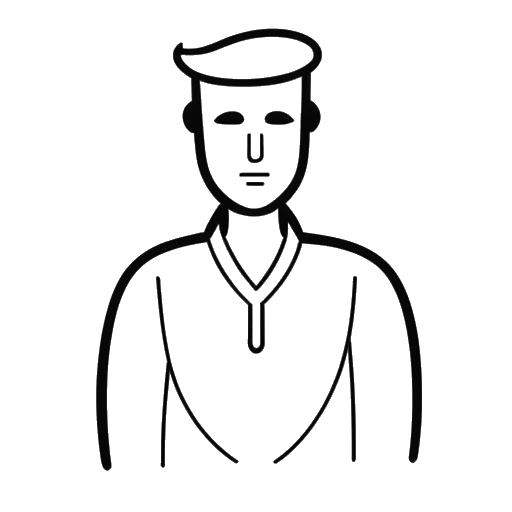 Line art drawing of a man, representing Michael Jackson, with a medical symbol.