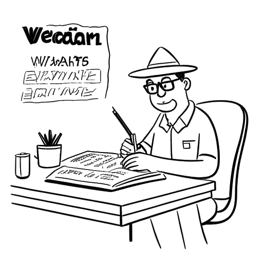Cartoon van Mark Cuban die zeven jaar lang zonder vakantie gaat terwijl hij zijn eigen bedrijf opbouwt.