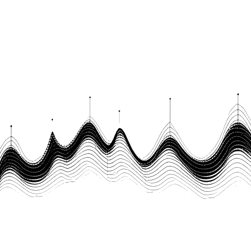 Lijntekening van geluidsgolven die veranderen van grillig naar glad, ter ere van de geluidsevolutie van Bad Omens