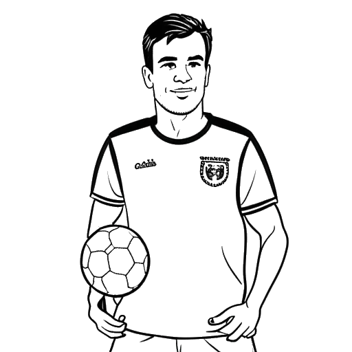 Line art drawing of a man in soccer gear, representing Ante Čović, holding an Australian flag, with the text 'World Cup playoffs 2006' in the background