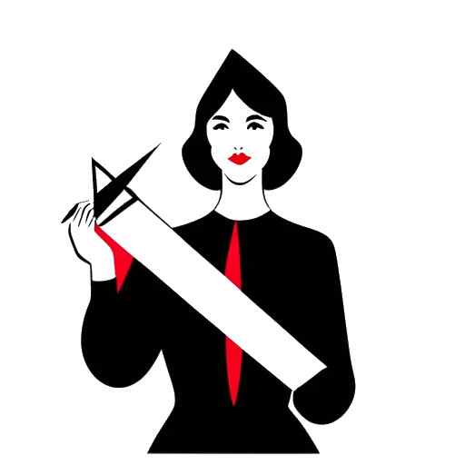 Desenho em arte linear de uma mulher, representando Lil Tay, segurando um diploma com um 'X' vermelho sobre ele.
